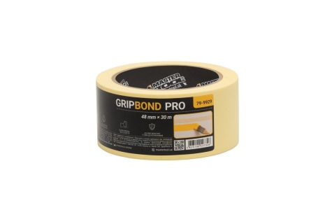 Стрічка малярська універсальна GripBond Pro 48 мм×30 м жовта MASTERTOOL 79-9929