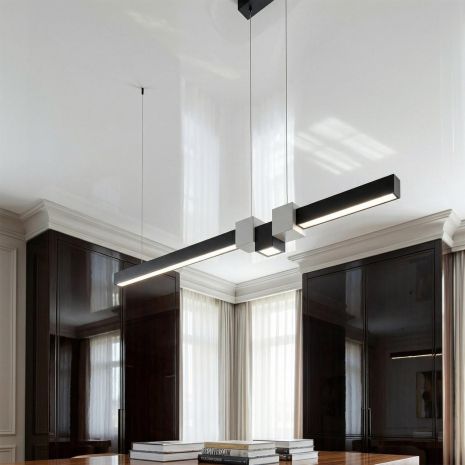 Люстра над барною стійкою Diasha 28W до 8 м² колір Чорний 7528/1000BK