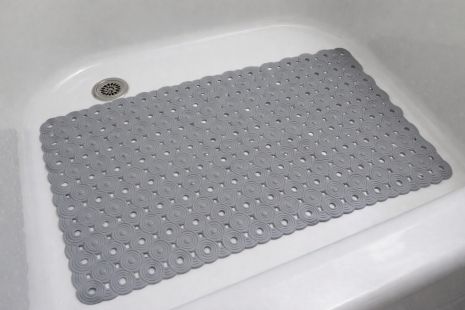 Антиковзький килимок у ванну на присосках 69*37 см Circle 1806/ grey - безпека ванної