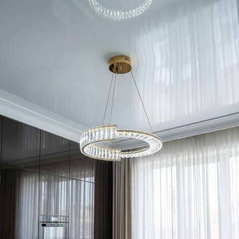 Подвесная хрустальная люстра LED Diasha 55W до 12 м² цвет Золото 561/500G