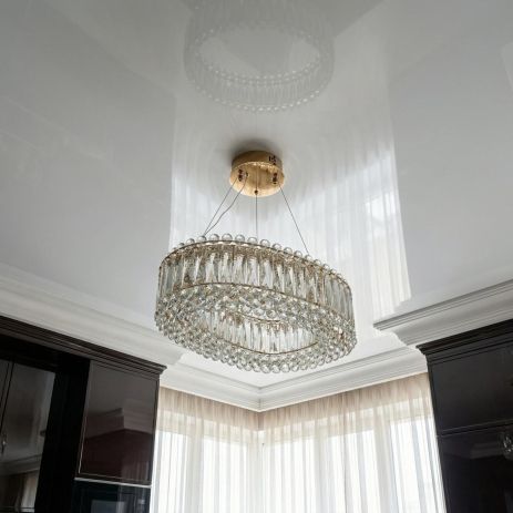 Люстра светодиодная хрусталь Diasha 46W до 10 м² цвет Золото 7930/430x300S-gold