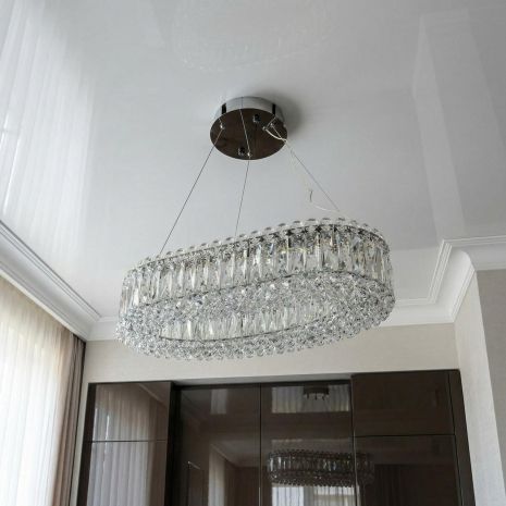 Подвесная люстра с хрусталем Diasha 50W до 12 м² цвет Хром 7930/500x300CH