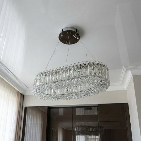 Подвесная люстра с хрусталем Diasha 50W до 12 м² цвет Хром 7930/500x300CH