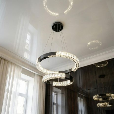 Светодиодная люстра хрусталь в гостиную Diasha 54W до 12 м² цвет Хром 7968/600+400BHR