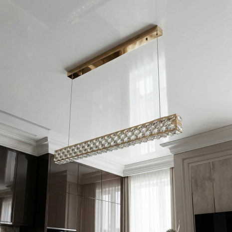 Люстра хрустальная с регулировкой в столовую Diasha 43W до 10 м² цвет Золото 7891/1000S-gold