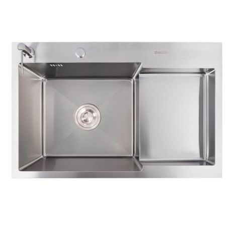 Мийка Valeso Handmade CM 78×50C L (нержавійка) з поглибленою полицею