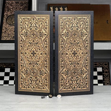 Нарды из камня 58х28х2см Орнамент 470 мм