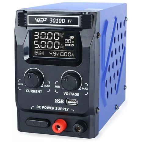 Блок питания WEP 3010D-IV / 30V 10A / импульсный / с цифровой индикацией (V/A/W) / Quick Charge