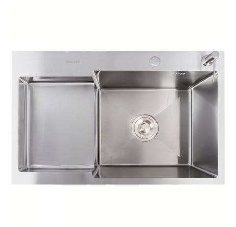 Компактная кухонная мойка нержавейка CM 78*50C R VALESO Handmade с глубокой полкой (3,0/0,8)