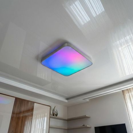 Люстра в гостиную с подсветкой RGB Diasha 80W до 18 м² цвет Белый DB-8501B/500x500RGB