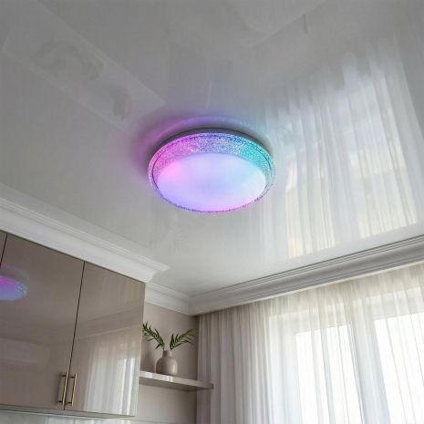 Люстра с RGB подсветкой в зал Diasha 70W до 16 м² цвет Белый DB-8308/400RGB