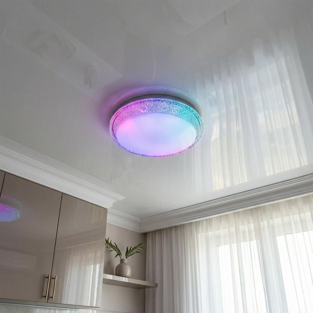 Люстра с RGB подсветкой в зал Diasha 70W до 16 м² цвет Белый DB-8308/400RGB Люстра с RGB подсветкой в зал Diasha 70W до 16 м² цвет Белый DB-8308/400RGB