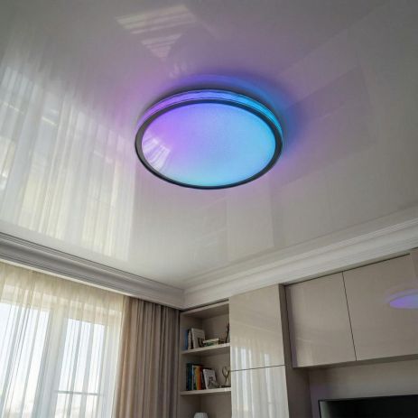 Люстра радужная подсветка с пультом Diasha 70W до 16 м² цвет Белый+Черный DB-8302/400RGB