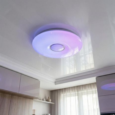 Люстра светодиодная потолочная RGB Diasha 80W до 18 м² цвет Белый+Хром DB-8301/500RGB