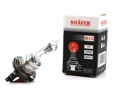Лампа галогенова H15 24V20/60W (картонна упаковка 1шт), SHAFER (SL1222)