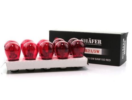 Лампа накаливания PR21/5W 12V21/5W BAW15D RED (картонная упаковка по 10шт), SHAFER (SL2027)