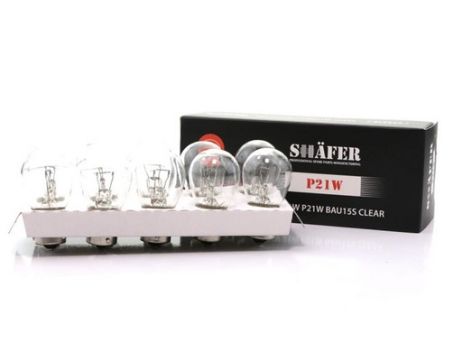 Лампа накаливания 24V 21W P21W BAU15S CLEAR (картонная упаковка по 10шт), SHAFER (SL2234)