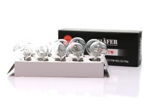 Лампа накаливания P27/7W 3157 12V27/7W (картонная упаковка по 10шт), SHAFER (SL2023)