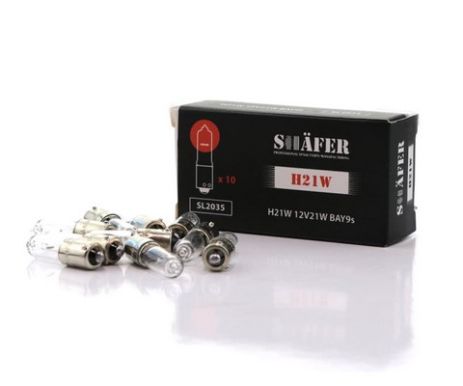 Лампа накалювання H21W 12V21W (картонна упаковка по 10шт), SHAFER (SL2035)