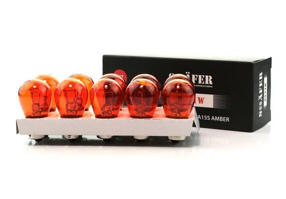 Лампа накаливания 12V 21W PY21W BA15S AMBER (картонная упаковка по 10шт), SHAFER (SL2033) Лампа накаливания 12V 21W PY21W BA15S AMBER (картонная упаковка по 10шт), SHAFER (SL2033)