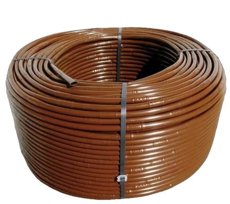 Крапельна трубка багаторічна Presto-PS коричнева з крапельницями через 20 см, довжина 200 м з маркуванням метражу (MCL-20-200 BR)