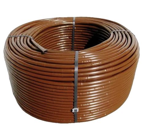 Крапельна трубка багаторічна Presto-PS коричнева з крапельницями через 25 см, довжина 200 м з маркуванням метражу (MCL-25-200 BR)