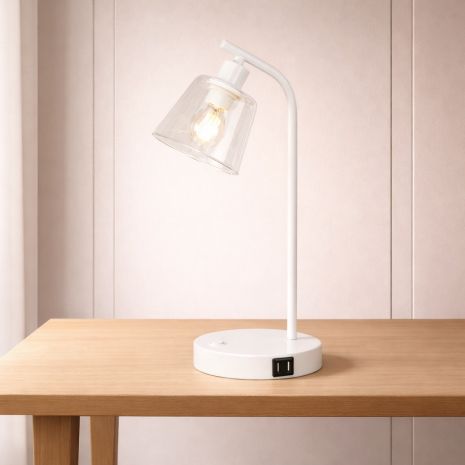 Декоративная настольная лампа VALESO LT91089E WT, белая