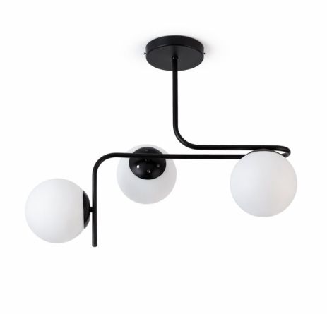 Люстра потолочная на 3 плафона VALESO 5177-3 для гостиной и спальни Черный