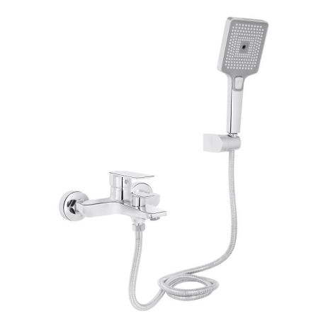 Ванновый смеситель Qtap Aries (с душевым набором) QTARI259CRM45559 Chrome