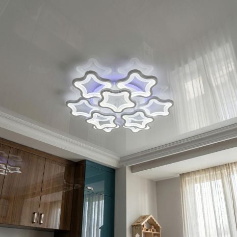 Люстра в дитячу з пультом і диммером Diasha 135W до 20 м² колір Білий 1660/6+3WH 3col dim