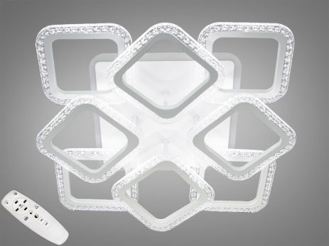 Стельова світлодіодна люстра 3 режими Diasha 105W до 20 м² колір Білий AS8170/4+4WH 3col dim