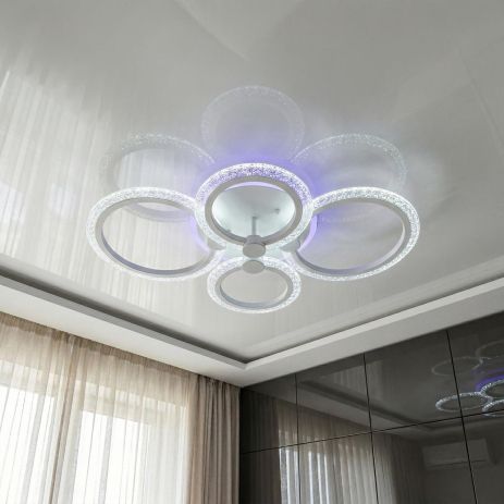 Люстра прозорий акрил LED Diasha 75W до 18 м² колір Білий A8180/4WH 3col dim