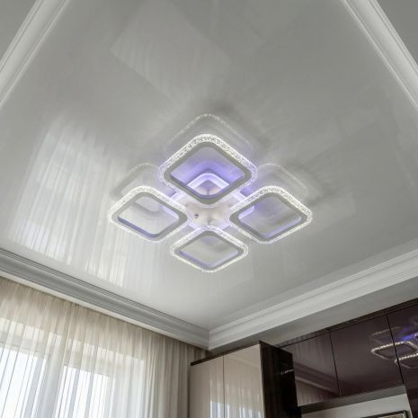 Люстра з прозорим акрилом Diasha 55W для вітальні до 12 м² колір Білий AS8170/4WH 3col dim