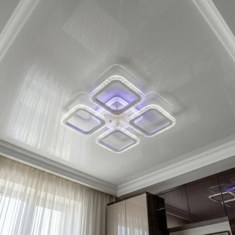 Люстра з прозорим акрилом Diasha 55W для вітальні до 12 м² колір Білий AS8170/4WH 3col dim