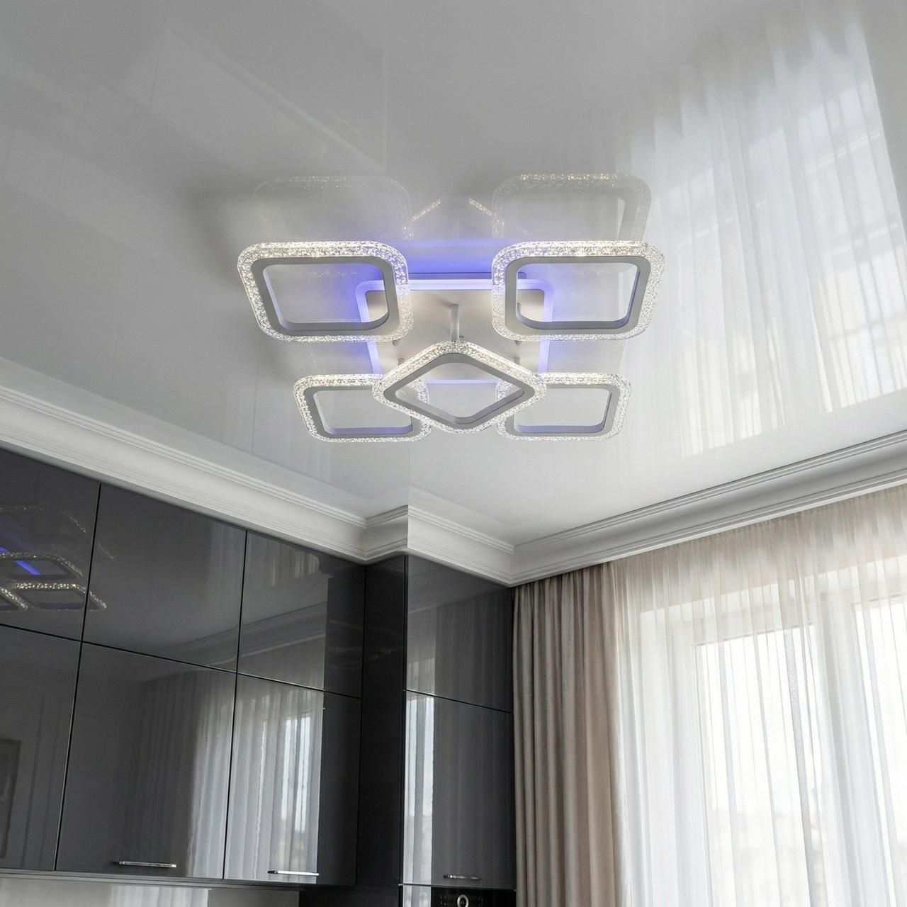 Лед светильник прозрачный акрил в холл Diasha 70W до 16 м² цвет Белый AS8170/4+1WH 3col dim Лед светильник прозрачный акрил в холл Diasha 70W до 16 м² цвет Белый AS8170/4+1WH 3col dim