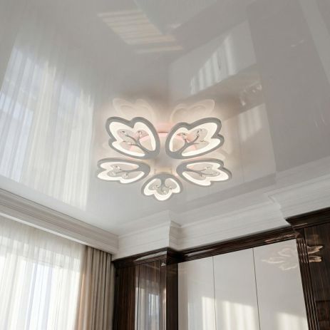 Світлодіодна люстра з пультом керування Diasha 90W до 20 м² колір Білий 8148/5WH 3col dim