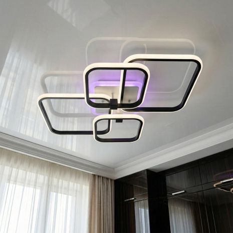 Потолкова люстра з диммером Diasha 85W до 18 м² колір Чорний 2525/4BK 3col dim