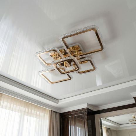 Стельовий світильник з пультом і підсвіткою Diasha 85W до 18 м² колір Золото A8170/2+3G 3col dim