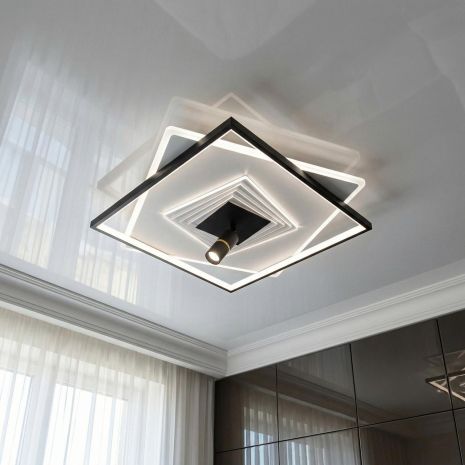 Люстра у передпокій з пультом Diasha 95W до 20 м² колір Білий+Чорний 5535WH+BK dimmer