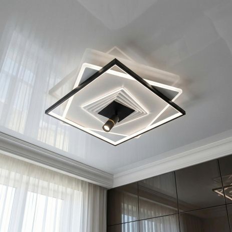 Люстра у передпокій з пультом Diasha 95W до 20 м² колір Білий+Чорний 5535WH+BK dimmer