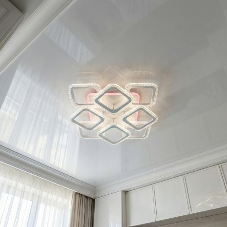 Стельова світлодіодна люстра 3 режими Diasha 105W до 20 м² колір Білий AS8170/4+4WH 3col dim
