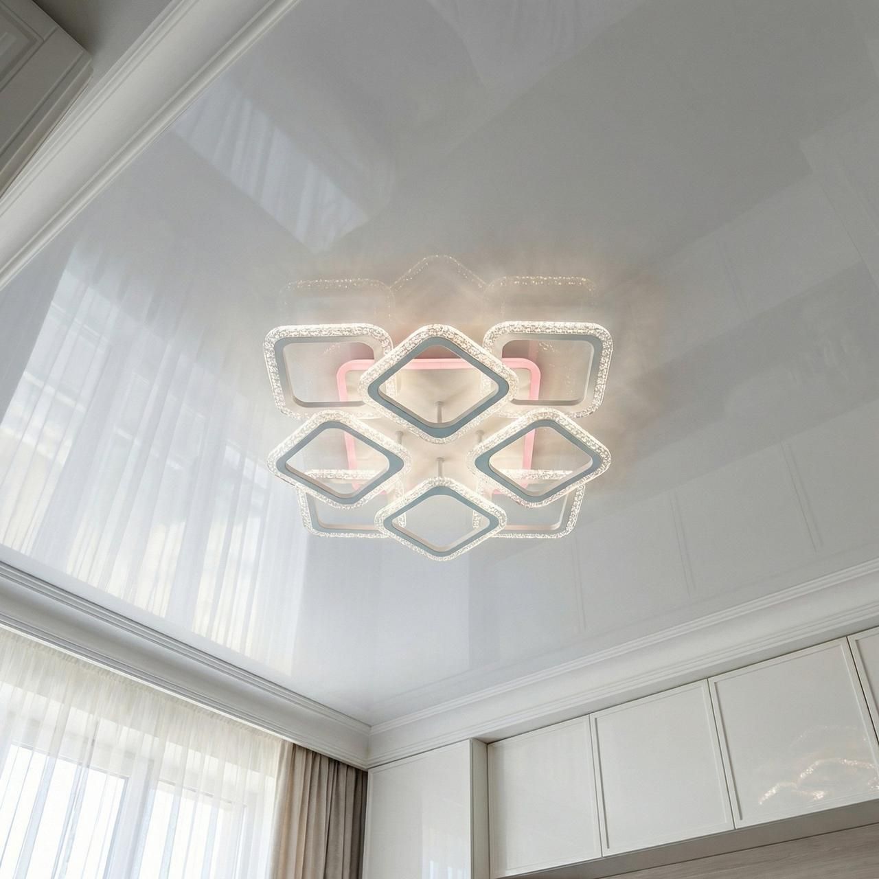 Потолочная светодиодная люстра 3 режима Diasha 105W до 20 м² цвет Белый AS8170/4+4WH 3col dim Потолочная светодиодная люстра 3 режима Diasha 105W до 20 м² цвет Белый AS8170/4+4WH 3col dim