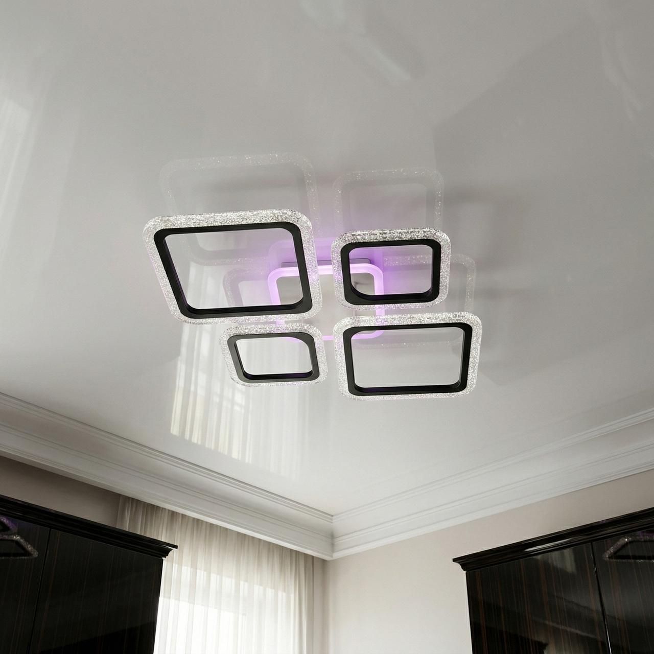 Люстра потолочная с пультом Diasha 67W до 16 м² цвет Черный A8170/2+2BK 3col dim Люстра потолочная с пультом Diasha 67W до 16 м² цвет Черный A8170/2+2BK 3col dim