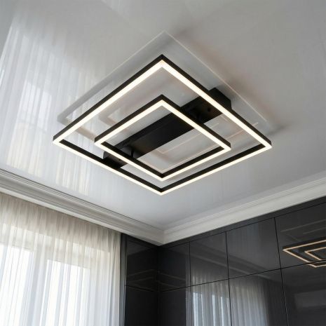 Сучасна люстра Diasha 72W до 18 м² колір Чорний 2547BK dimmer