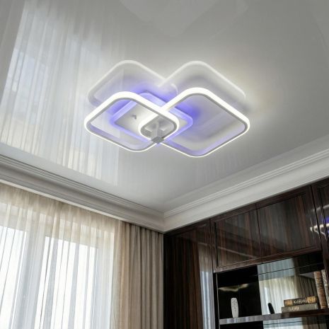 Люстра светодиодная с пультом Diasha 48W до 10 м² цвет Белый 2525/2WH 3col dim