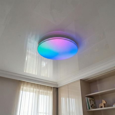 Люстра в детскую RGB с пультом Diasha 70W до 16 м² цвет Белый DB-8310/400RGB