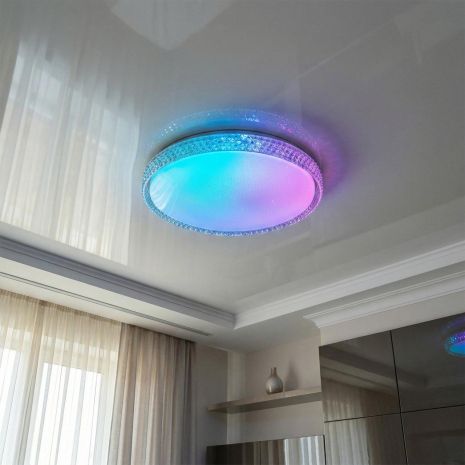 Потолкова люстра з підсвіткою RGB Diasha 70W до 16 м² колір Білий DB-8304/400RGB