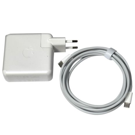 Оригинальный сетевой блок питания для ноутбука Apple MacBook 20.3V 3A 61W USB Type-C квадратный с вилкой и кабелем