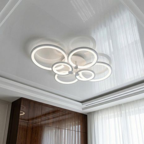 Светильник потолочный лед с диммером Diasha 110W до 20 м² цвет Белый 8022/6WH