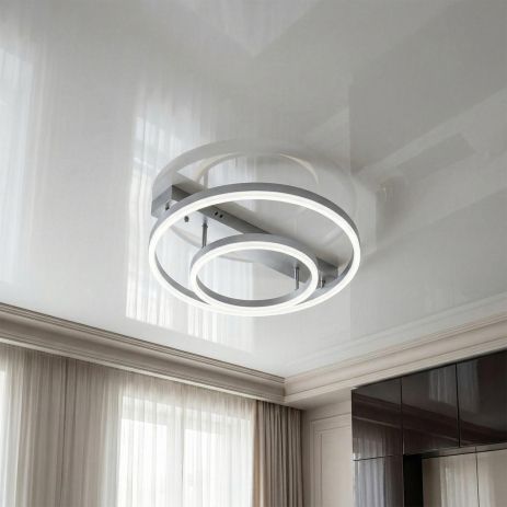 Люстра в спальню светодиодная с пультом Diasha 60W до 16 м² цвет Хром 2537NEW HR dimmer